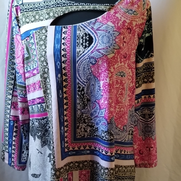 JM Collection Multicolor Patterned Blouse - Picture 4 of 11